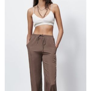 Zara satin effect jogging pants size M